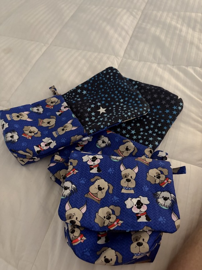 Royal-blue chevron dog faces